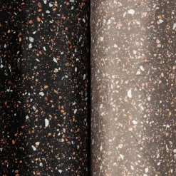 Samtstoff Polsterstoff Dekostoff Velvet Digitaldruck Terrazzo taupe rosa 1,50m