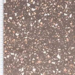 Samtstoff Polsterstoff Dekostoff Velvet Digitaldruck Terrazzo taupe rosa 1,50m