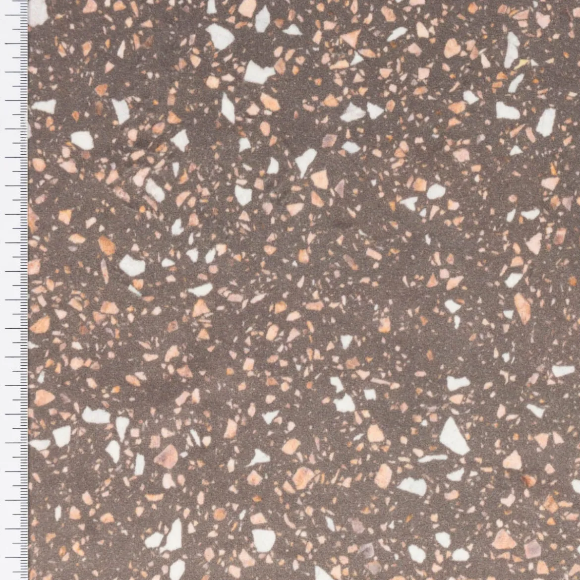 Samtstoff Polsterstoff Dekostoff Velvet Digitaldruck Terrazzo taupe rosa 1,50m