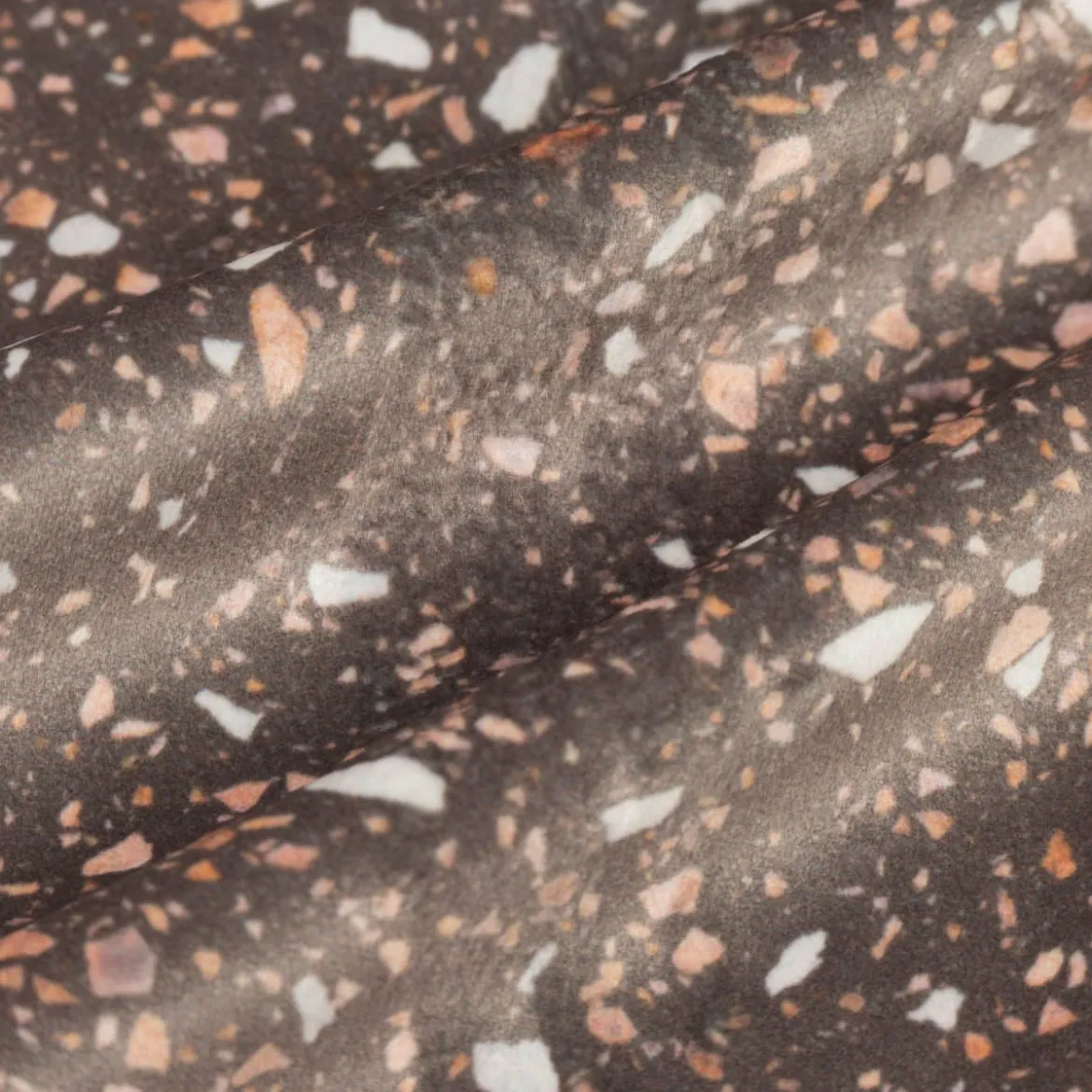 Samtstoff Polsterstoff Dekostoff Velvet Digitaldruck Terrazzo taupe rosa 1,50m