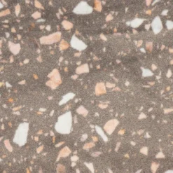 Samtstoff Polsterstoff Dekostoff Velvet Digitaldruck Terrazzo taupe rosa 1,50m