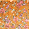 Samt Stoff Polsterstoff Vorhangstoff Lilium Blumen ocker gelb 1,40m Breite