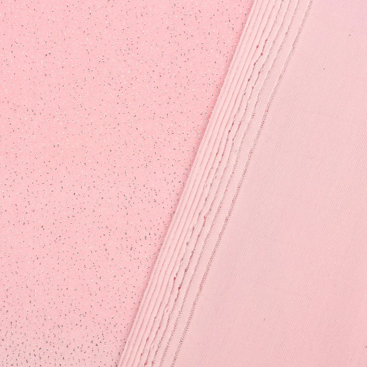 Samtstoff Stretchsamt Glitzer rosa silberfarbig 1,5m Breite