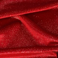 Samtstoff Stretchsamt Glitzer rot silberfarbig 1,5m Breite