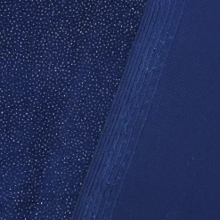 Samtstoff Stretchsamt Glitzer blau silberfarbig 1,5m Breite