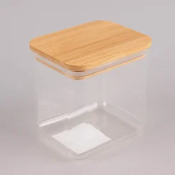 Sass & Belle Aufbewahrungsglas mit Bambusdeckel klar natur 11,5x9,5x12cm