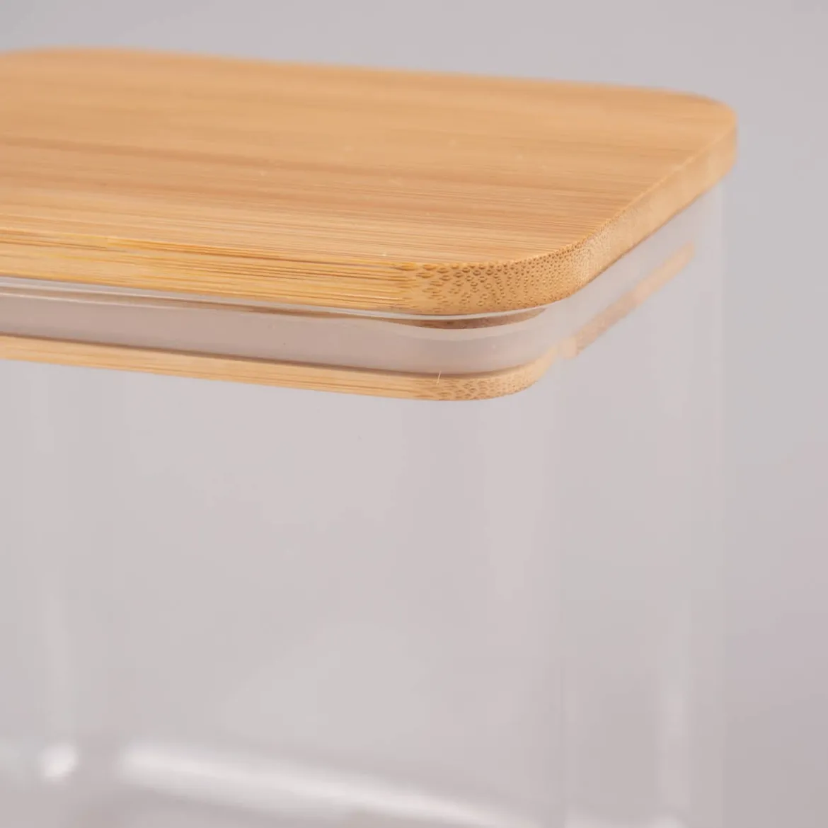 Sass & Belle Aufbewahrungsglas mit Bambusdeckel klar natur 11,5x9,5x12cm