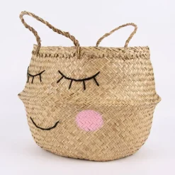 Sass & Belle Aufbewahrungskorb Sweet Dreams Gesicht natur 35x30cm
