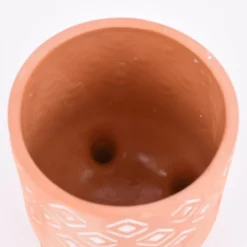 Sass & Belle Übertopf auf Füßen Prägemotiv Terracotta weiß 12,5x16cm
