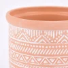 Sass & Belle Übertopf Prägemotiv Terracotta weiß 13,5x13cm