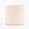 Sass & Belle Übertopf Rattanoptik Beton beige weiß 12,5x12cm