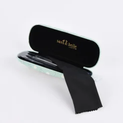Sass & Belle Brillenetui Bee Youryself mint gelb schwarz 16,5x6,5x3cm