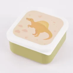 Sass & Belle Brotzeit-Dosen 3er Set Dino hellgrün weiß beige 11,5x5,5cm