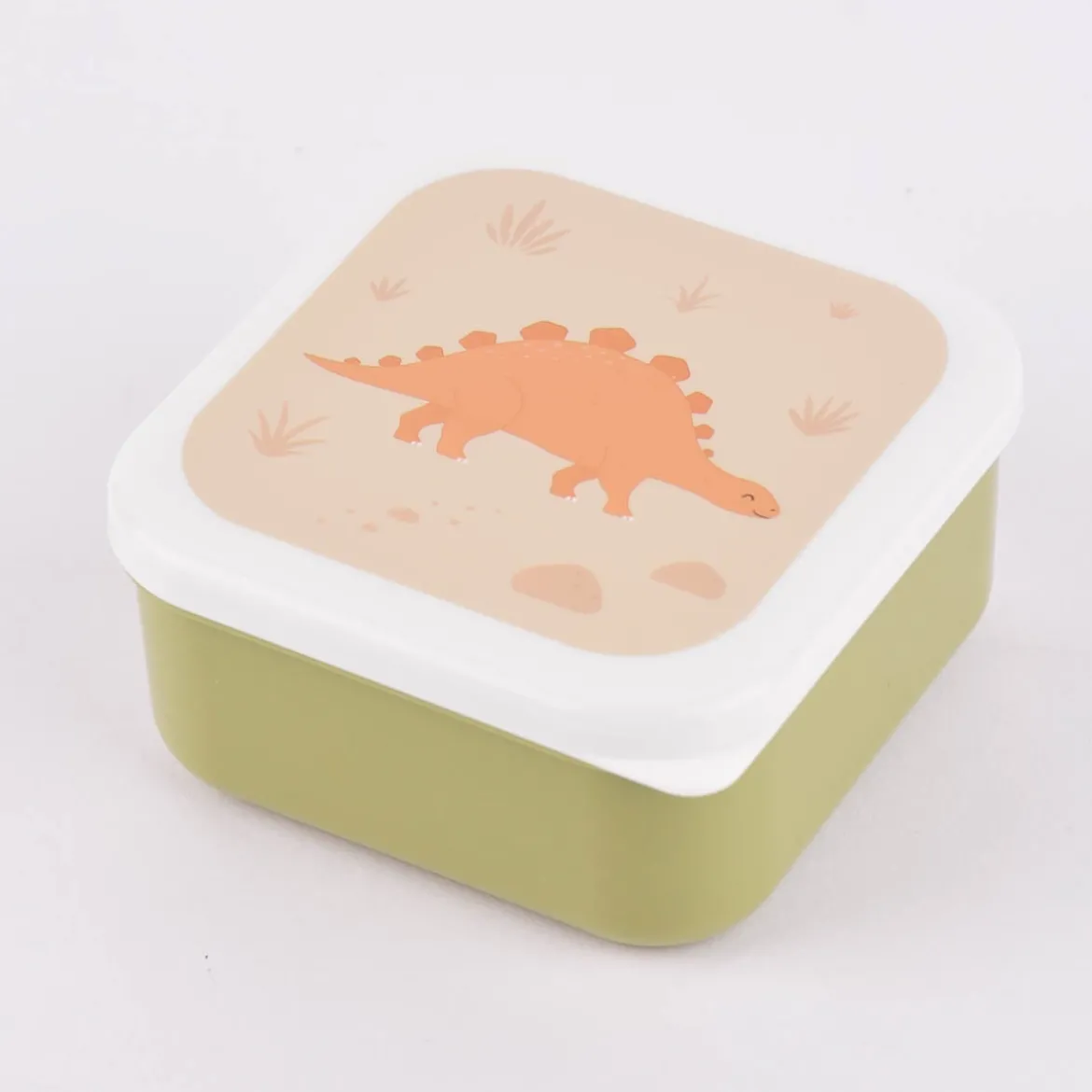 Sass & Belle Brotzeit-Dosen 3er Set Dino hellgrün weiß beige 11,5x5,5cm