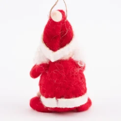 Sass & Belle Dekohänger Weihnachtsmann Yoga Filz Wolle weiß rosa grau 10,5x5x9cm