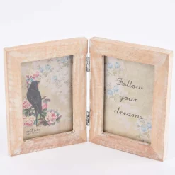 Sass & Belle Doppel Bilderrahmen Mangoholz weiß 26x18,5cm