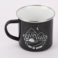 Sass & Belle Emaille Tasse Out of Office schwarz weiß 250ml
