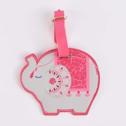Sass & Belle Gepäckanhänger Elefant pink grau 9,5x13cm