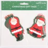 Sass & Belle Geschenkanhänger Weihnachtsmann Yoga 12 Stück Papier dunkelgrün rot 2 Motive