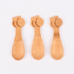 Sass & Belle Kinder Löffel Biene 3 Stück Bambus 3,5x12,5cm