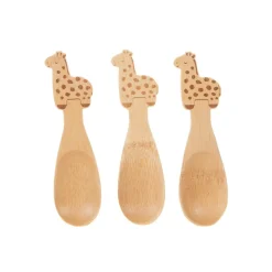 Sass & Belle Kinder Löffel Giraffe 3 Stück Bambus 3,5x12,5cm