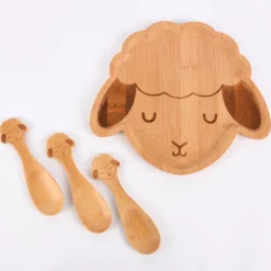 Sass & Belle Kinder Löffel Lamm 3 Stück Bambus 3,5x12,5cm
