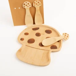 Sass & Belle Kinder Löffel PIlze 3 Stück Bambus 3,5x12,5cm