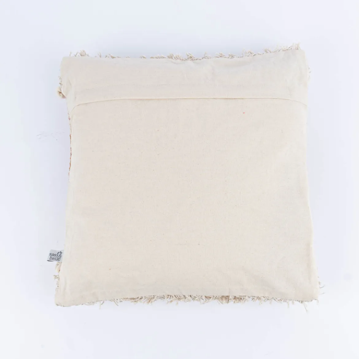 Sass & Belle Kissenhülle mit Fransen Raute Tufted beige orange ocker 40x40cm