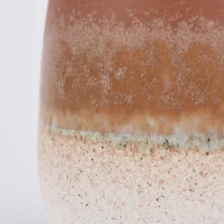 Sass & Belle kleine Vase Mojave glasiert Steinzeug braun weiß 7,5x11,5cm