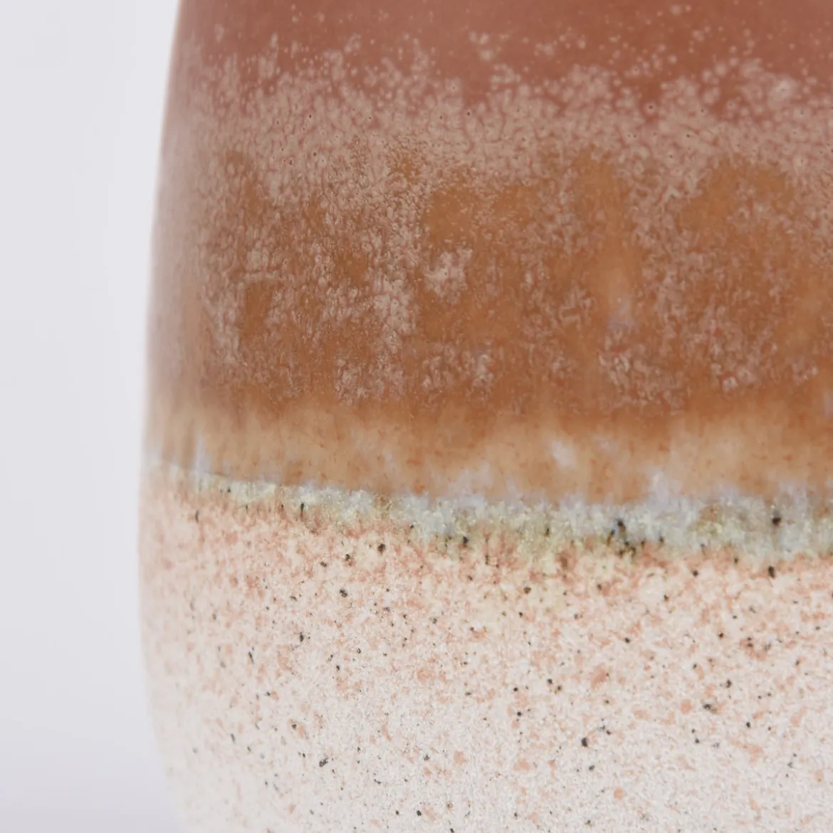 Sass & Belle kleine Vase Mojave glasiert Steinzeug braun weiß 7,5x11,5cm