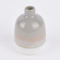 Sass & Belle kleine Vase Mojave glasiert Steinzeug grau weiß 7,5x11,5cm