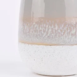 Sass & Belle kleine Vase Mojave glasiert Steinzeug grau weiß 7,5x11,5cm
