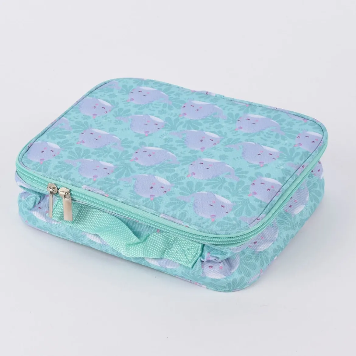 Sass & Belle Lunchbag Alma Narwal türkis grau 25x8x20cm