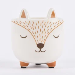 Sass & Belle Mini Pflanztopf Fuchs weiß orange braun 8x8,5cm