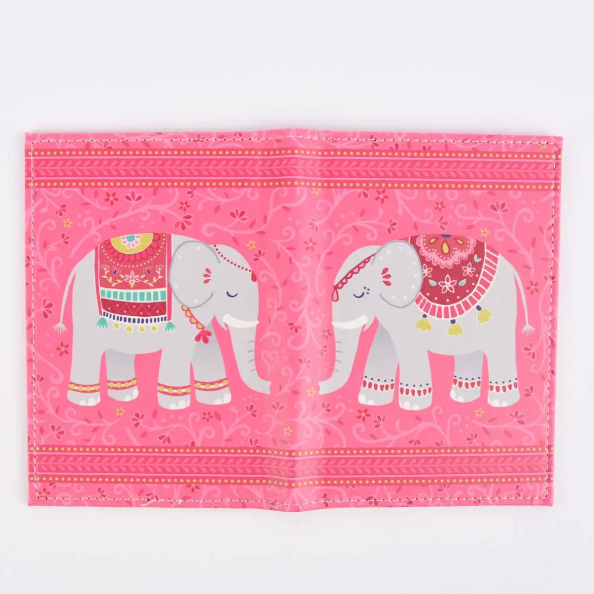 Sass & Belle Reisepassetui Elefant Mandala pink grau 10,5x14cm