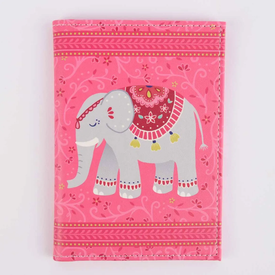 Sass & Belle Reisepassetui Elefant Mandala pink grau 10,5x14cm