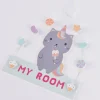 Sass & Belle Schild My Room Katze Regenbogen grau bunt 16,5x18cm