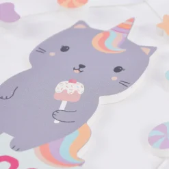 Sass & Belle Schild My Room Katze Regenbogen grau bunt 16,5x18cm