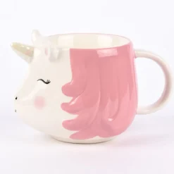 Sass & Belle Tasse Einhornlady mit rosa Haaren Porzellan 16x10x9,5cm