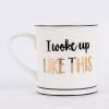 Sass & Belle Tasse I woke up like this Porzellan weiß schwarz gold 400ml