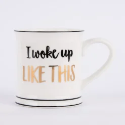Sass & Belle Tasse I woke up like this Porzellan weiß schwarz gold 400ml