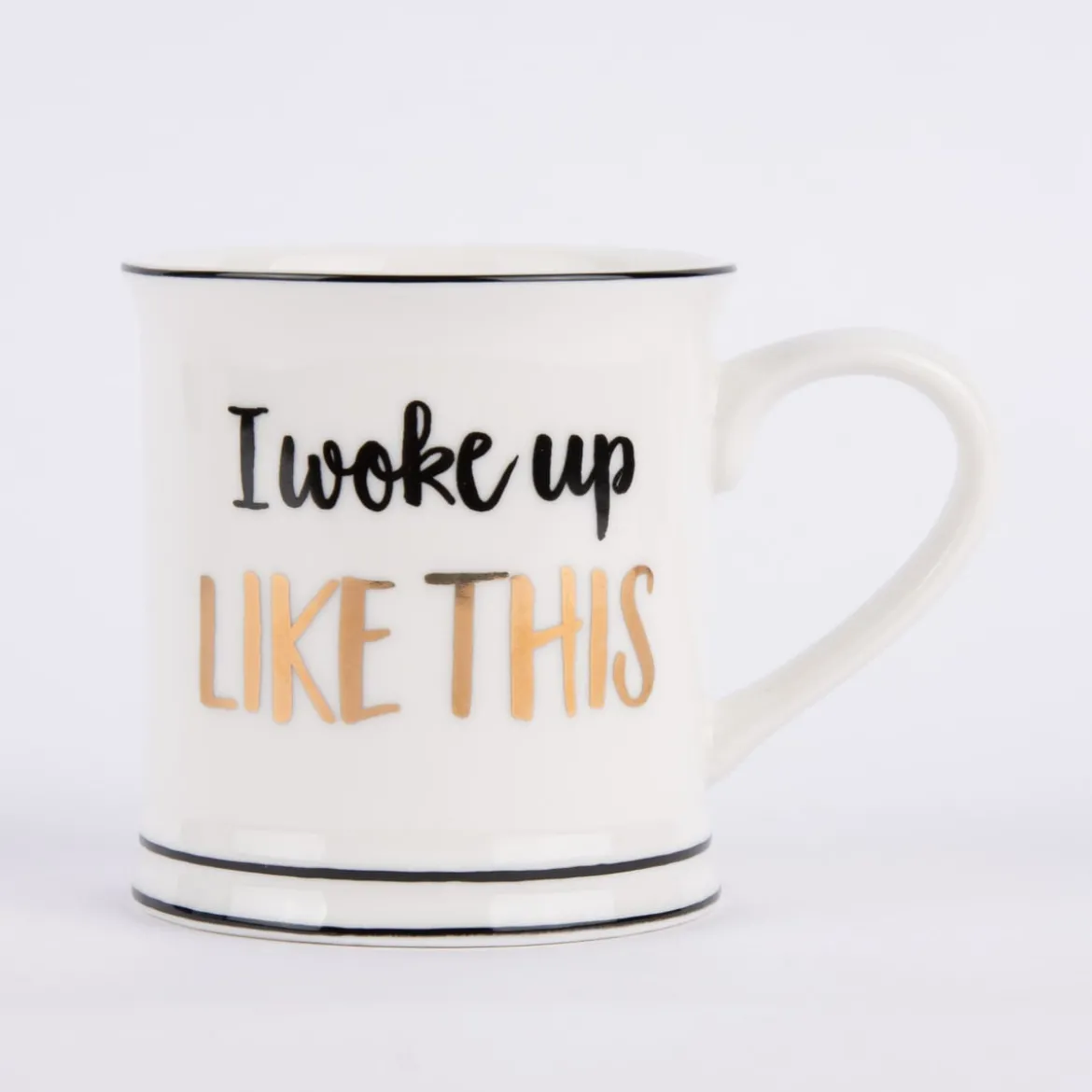 Sass & Belle Tasse I woke up like this Porzellan weiß schwarz gold 400ml