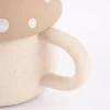 Sass & Belle Tasse mit Deckel Pilz Steinzeug beige natur weiß 320ml
