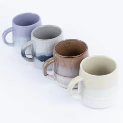 Sass & Belle Tasse Mojave glasiert Steinzeug beige weiß 350ml