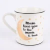 Sass & Belle Tasse Mum love you to the moon & back Porzellan weiß schwarz goldfarbig 400ml