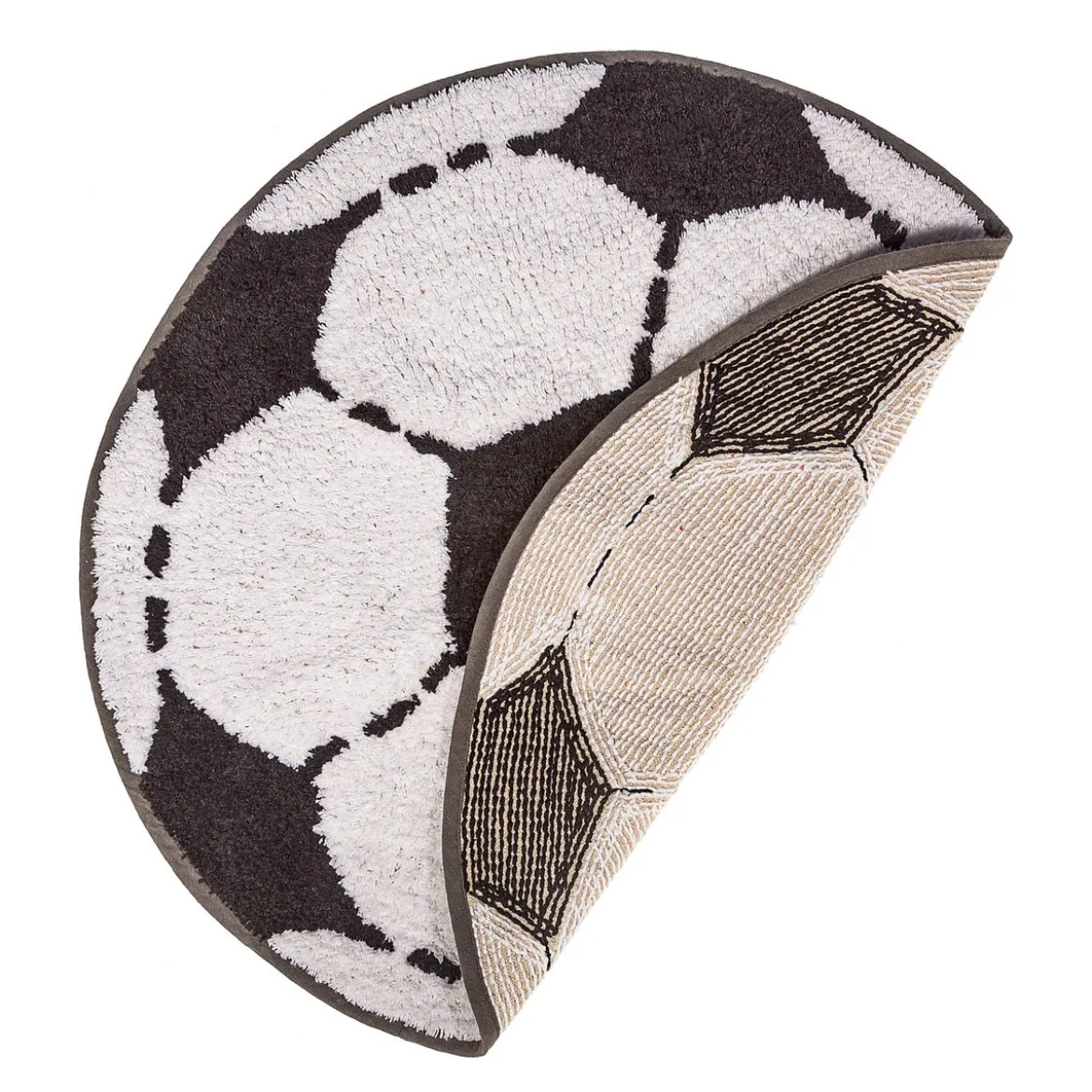 Sass & Belle Teppich Badematte Fußball 58x58cm