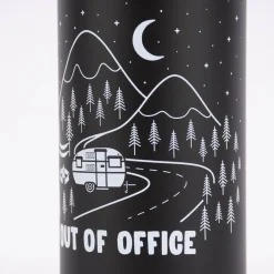 Sass & Belle Trinkflasche mit Schraubverschluss Out of Office Edelstahl schwarz weiß 500ml