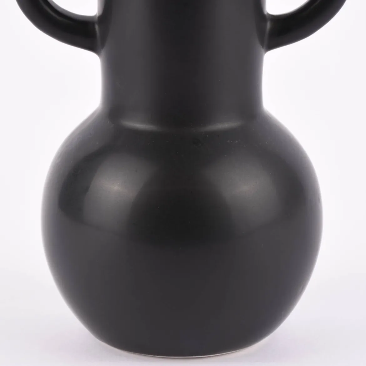 Sass & Belle Vase Amphora abstrakt bauchig Dolomit matt schwarz 14x20cm