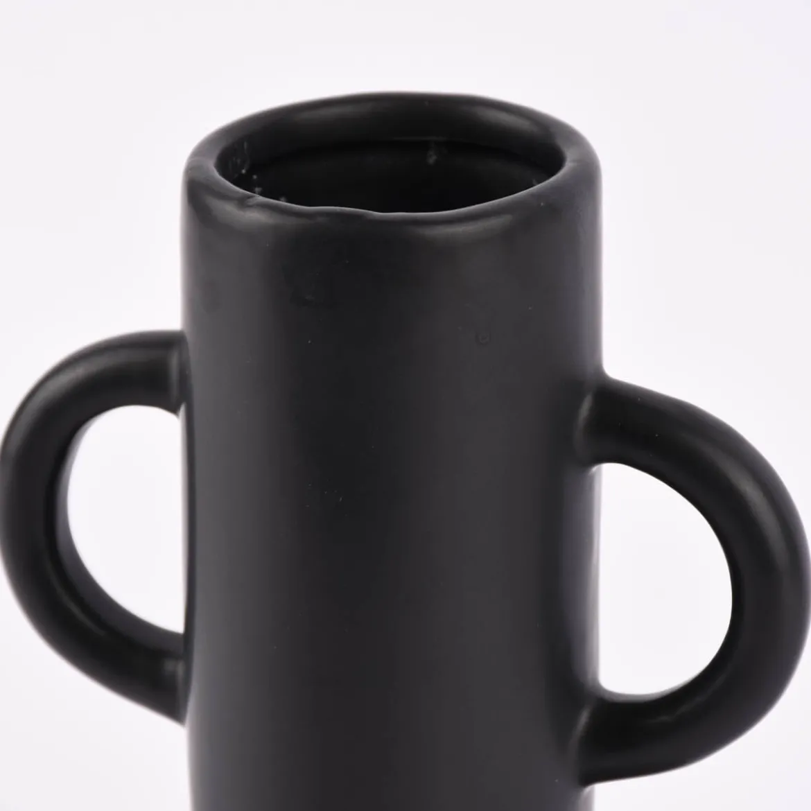 Sass & Belle Vase Amphora abstrakt bauchig Dolomit matt schwarz 14x20cm