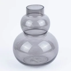 Sass & Belle Vase doppelbauchig Pebble grau 25,5x19cm